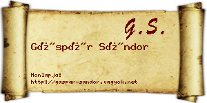 Gáspár Sándor névjegykártya