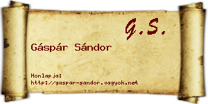 Gáspár Sándor névjegykártya