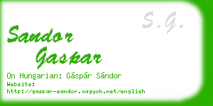 sandor gaspar business card