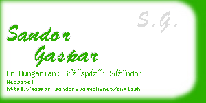 sandor gaspar business card